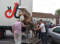 Dionysius unloaded from the Truck