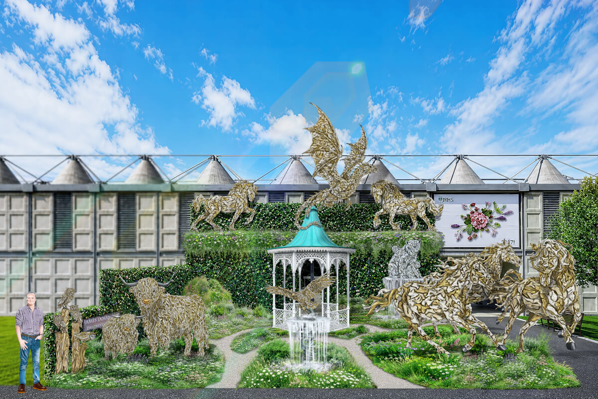 James Doran-Webb sculpture display at the RHS Chelsea Flower Show
