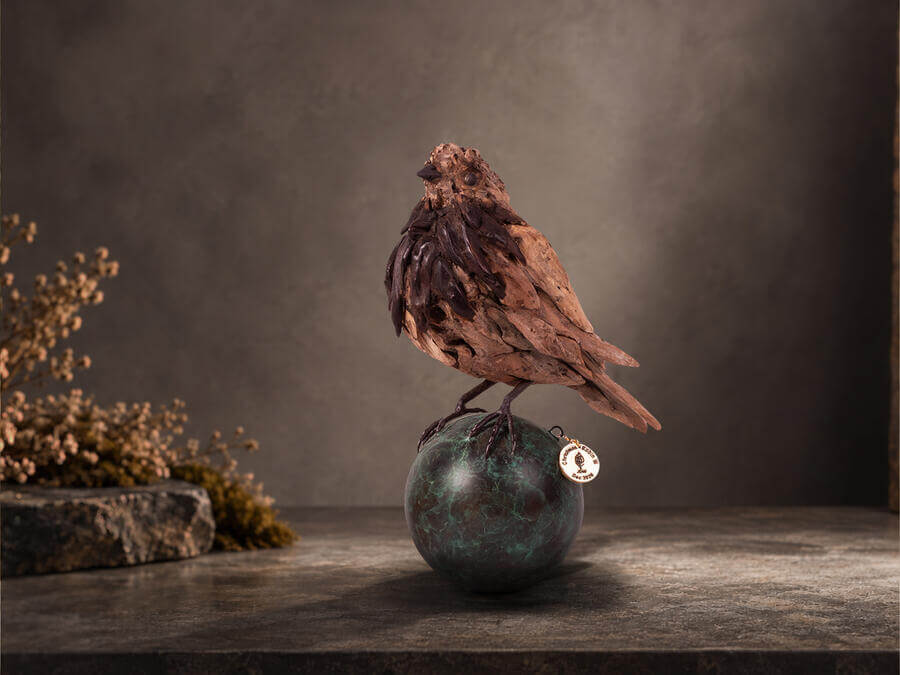 Wobble Robin – driftwood bird sculpture by James Doran-Webb
