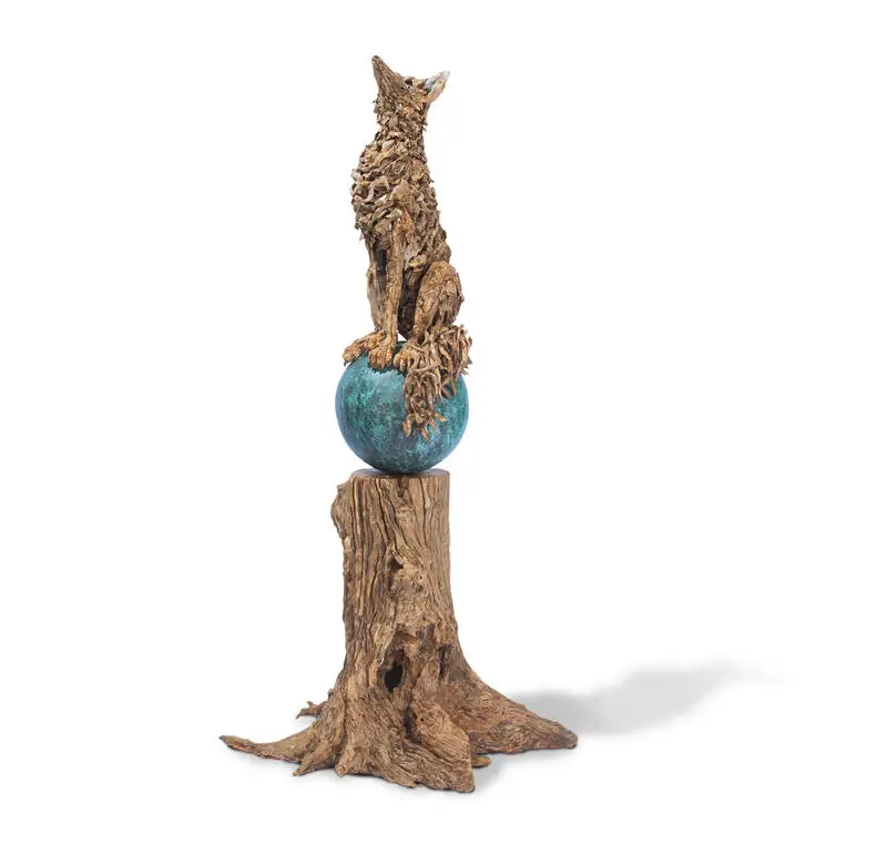 A Distinguished Rogue – driftwood sculpture by James Doran-Webb