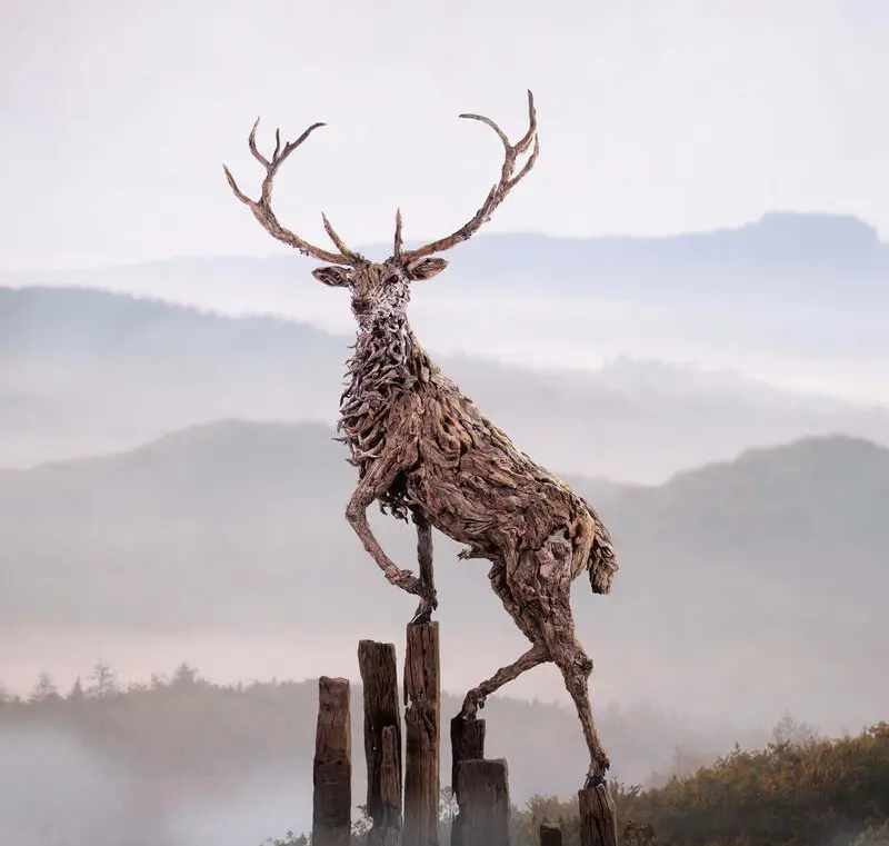 The Edge of the Glade – driftwood sculpture by James Doran-Webb