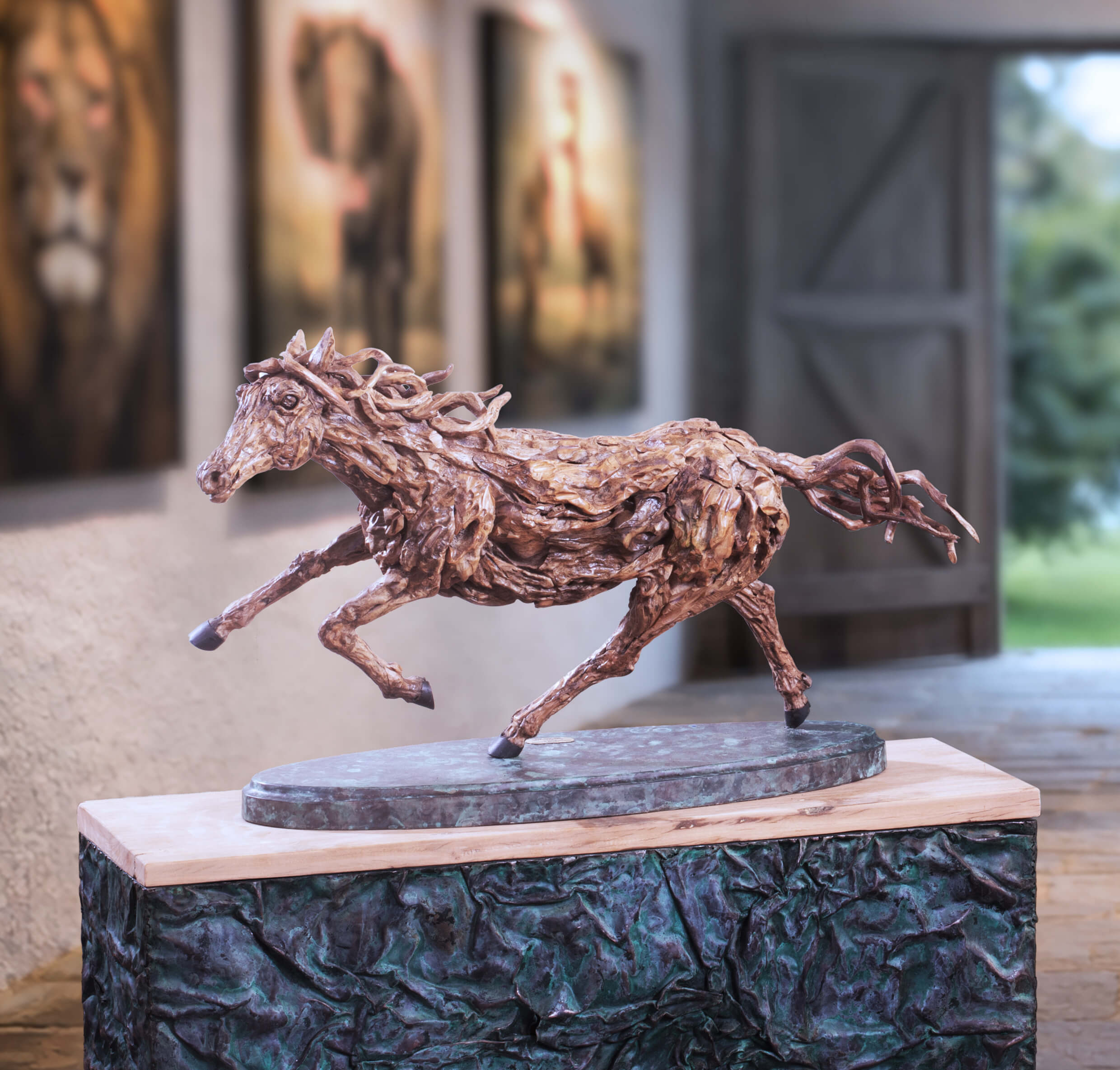 The Maquette of Solaris – smaller-scale driftwood horse sculpture by James Doran-Webb