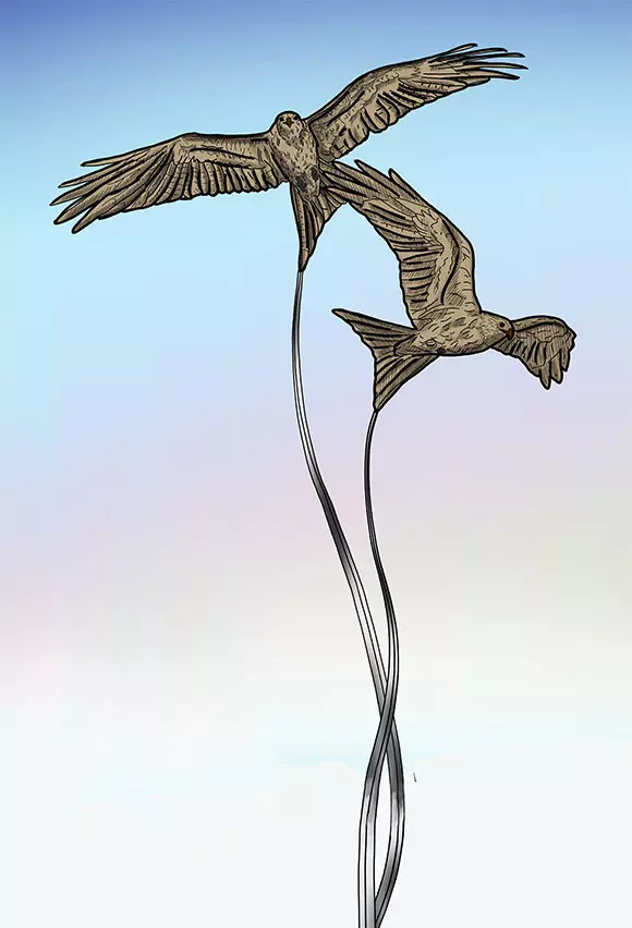 My Red Kites are supported with a solid ribbon of stainless steel