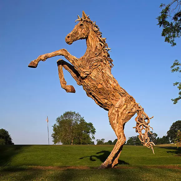 Graeme Peacock Driftwood Rearing Stallion Hole 19