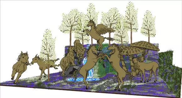 My concept sketch for my Chelsea Flower Show stand - 2018. Bluebells and Hills!