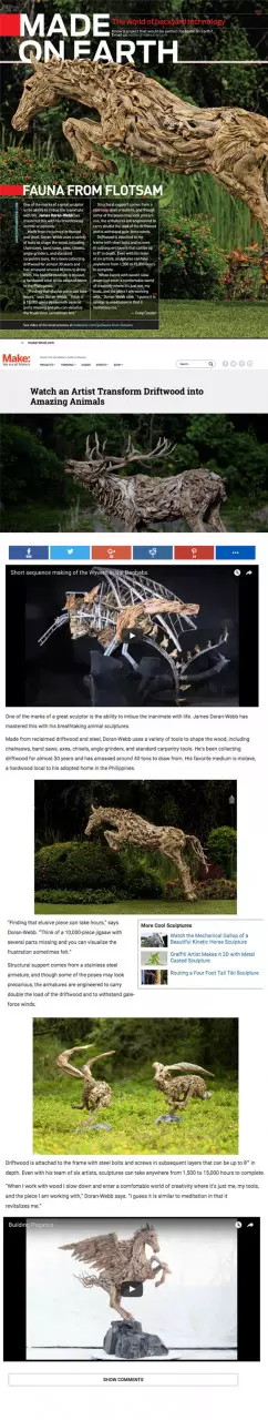 MADE ON EARTH: Watch an Artist Transform Driftwood into Amazing Animals - March 2016