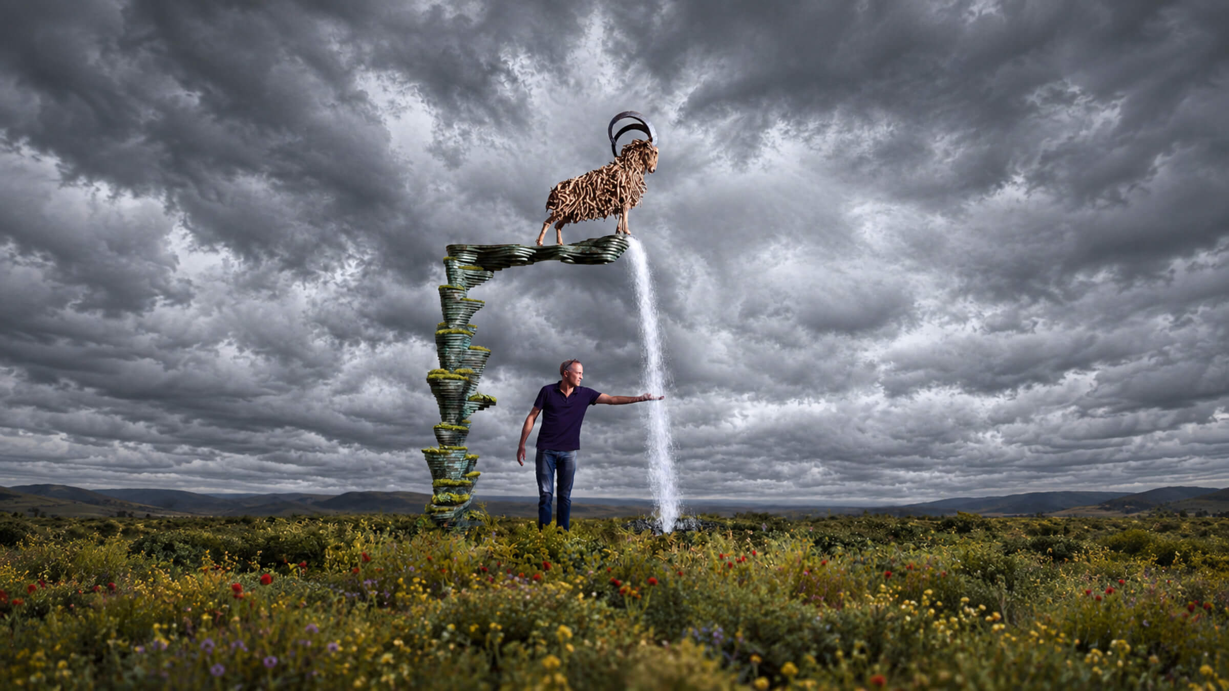 Brinkmanship, a driftwood sculpture by James Doran-Webb
